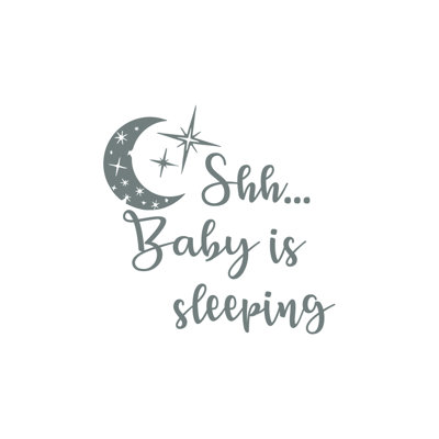 Shh... décalcomanie murale "baby is sleep" Bedell