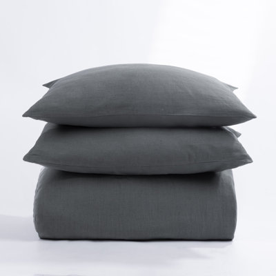 Meeks Linen Duvet Cover Set - King