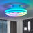 17’’ RGB LED Ceiling Fan With Light, Remote Control, Dimmable 3 Color Temperature, Flush Mount Fan Light For Bedroom Living Room-801567385