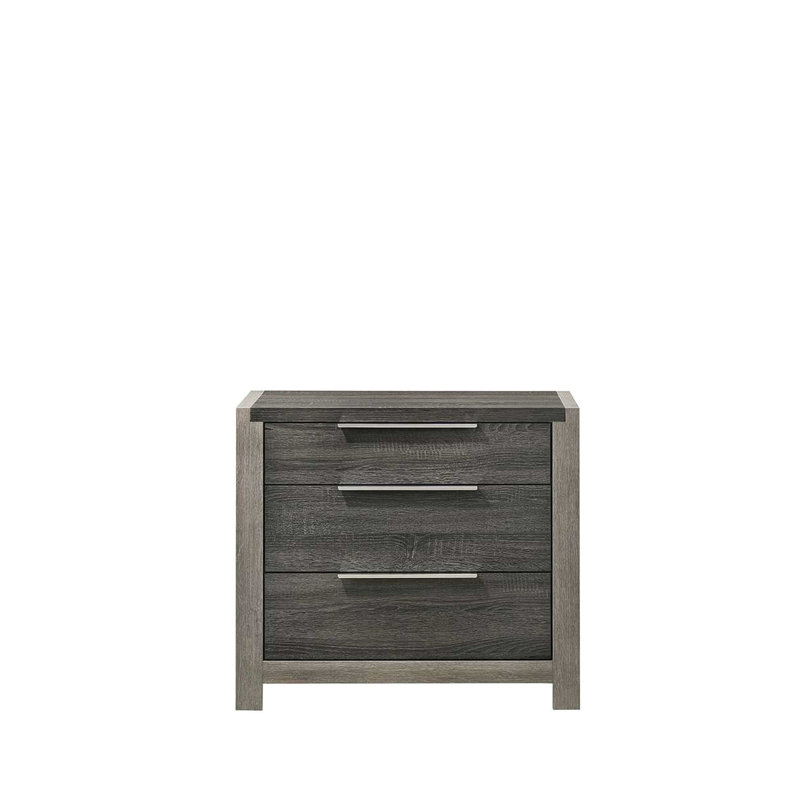 Table de chevet grise avec rembourrage - Option de rangement spacieuse élégante dans les tiroirs
