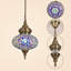 Suspension en verre mosaïque bleu pâle avec chaîne réglable