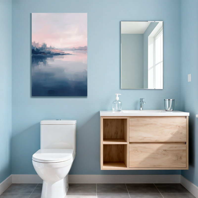 Abstrait ciel pastel doux reflétant sur une eau calme, H 18 po x l 12 po