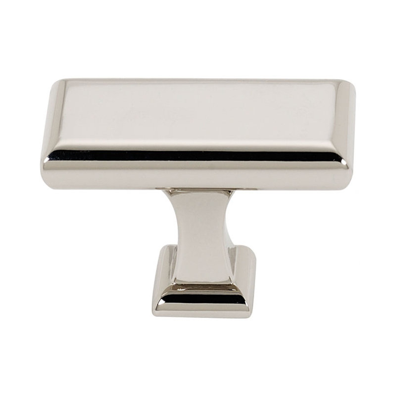 Manhattan Rectangular Knob, Polished Nickel