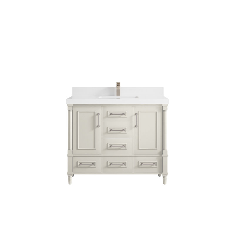 Meuble-lavabo simple 42 po avec comptoir en quartz Aberdeen