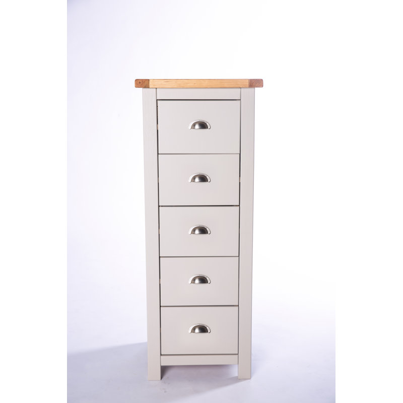 Yemanja 45cm W 5 - Drawer Chest of Drawers, Chrome