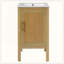 Armoire de salle de bain 18 po avec rangement, solution pour petit espace avec lavabo en céramique, tablette réglable