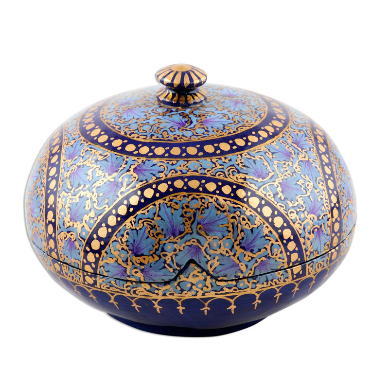 Boîte décorative indigo Kashmir