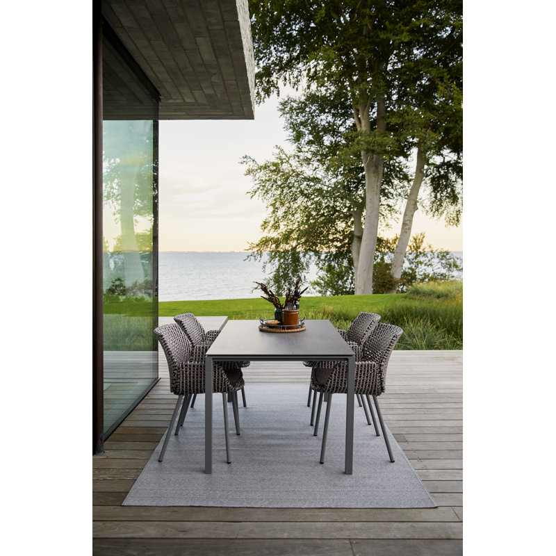 Pure Outdoor Dining Table, Taupe/Concrete Gray, 28.8" H x 35.5" W x 59.1" D