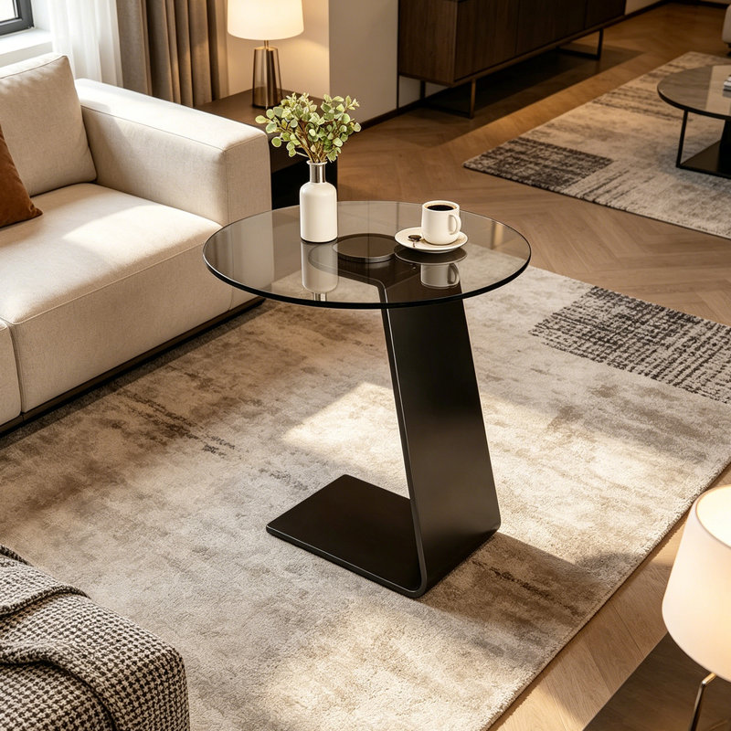 Table basse de luxe Modern Light, Gris / Noir
