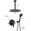 Système de douche de plafond de 12 pouces avec ensemble de robinet de douche à poignée simple avec douchette à main Ensemble de garniture de douche à haute pression en laiton moderne avec valve brute-116242728
