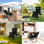 Set Of 2 Sun Loungers, Folding Garden Lounger, Widened With Cushion, Weatherproof, Adjustable Backrest, With Headrest, Drink Holder, Maximum Load 160 Kg, For Garden, Patio, Pool-1353008873