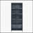 78.75" Tall Iron Display Cabinet with Glass Doors, 5-Tier Steel Bookcase with LED Lights for Collectibles, Modern Style Curio Cabinet for Home and Office - Black