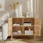 Armoire de rangement avec 2 portes en rotin