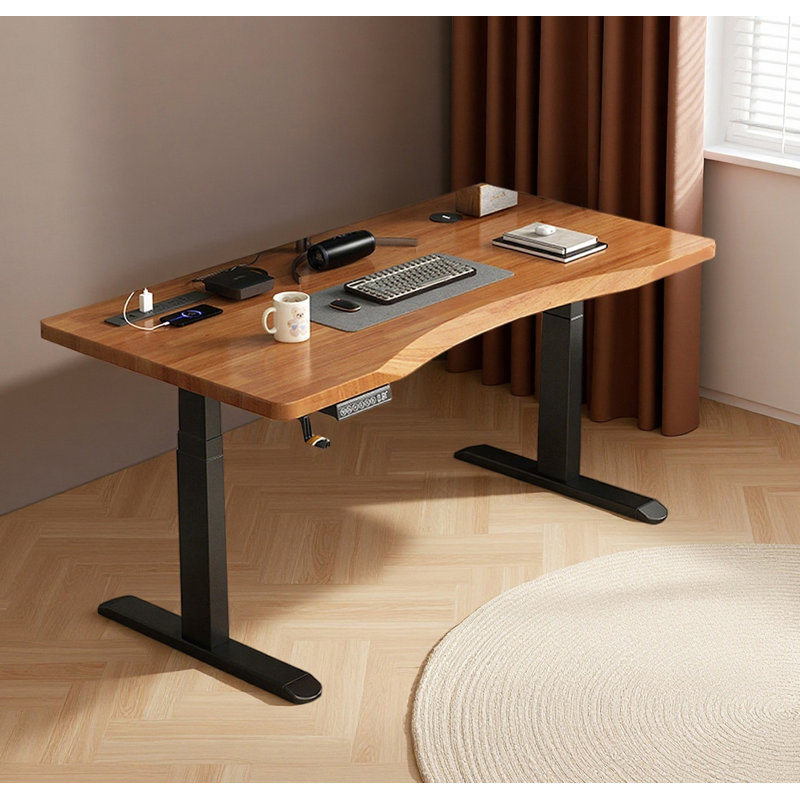 Bureau debout électrique réglable en bois massif, H 23,62 po x l 47,24 po x P 23,62 po