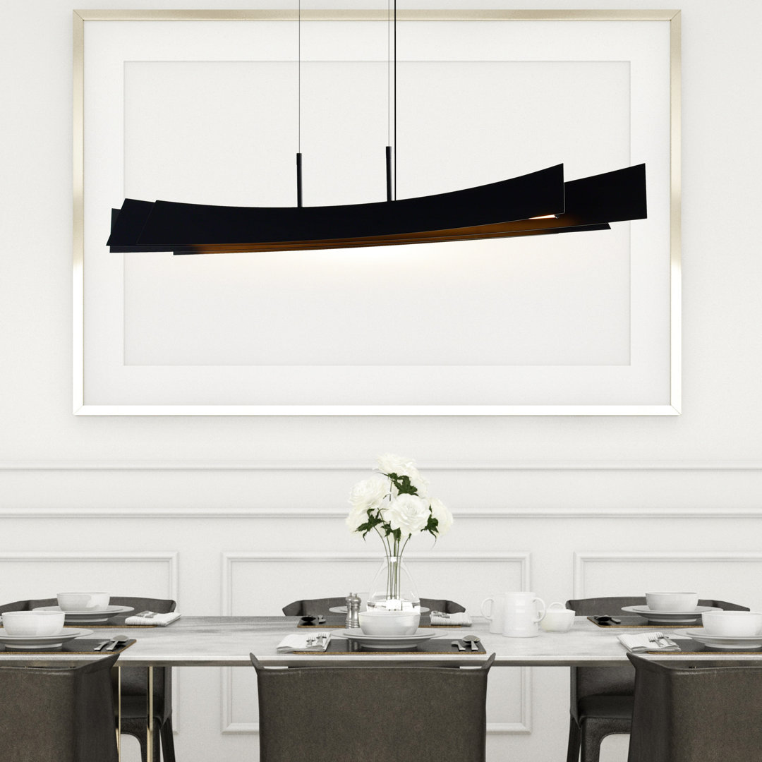 50" Chandelier for Dining Room, Living Room – Integrated LED with Adjustable Height – Modern Linear Design, Dimmable Glow CWI Lighting 