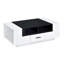 Table basse blanche et noire avec rangement