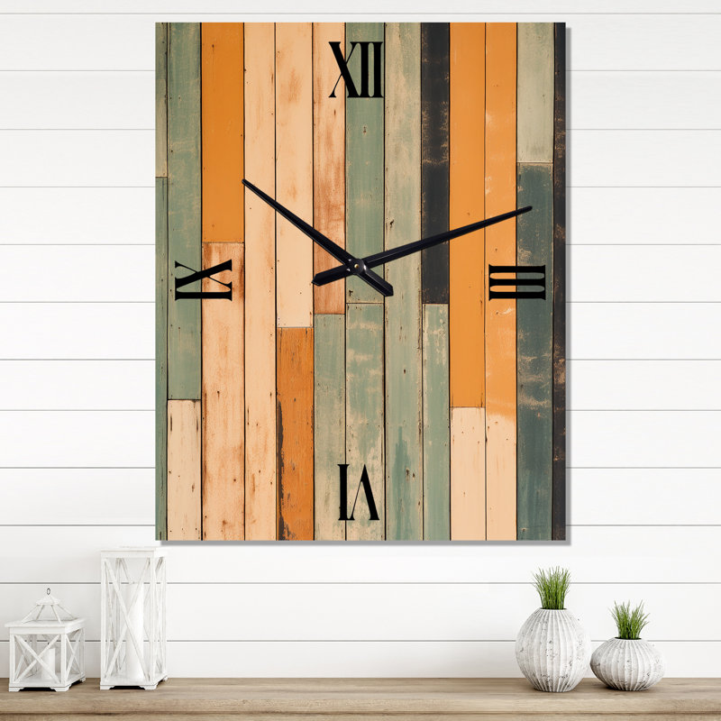 Horloge murale moderne vertical Elegance Minimal Retrovisions II - Mid-Century moderne, H 32 po x l 16 po x P 1 po