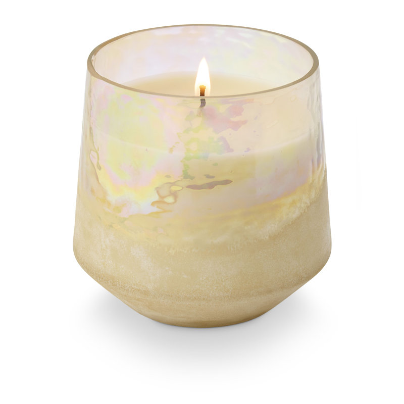 Bougie en verre baltique magnifiquement faite en bouleau de Santal, 368G