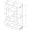 Bibliothèque moderne à 5 niveaux H 60 ", stratifié blanc brillant et verre trempé transparent, convenant à la finition de bureau et de chambre à coucher avec design
