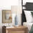 Flossie 24.75"H Blue and White Metal and Tan Rattan Table Lamp