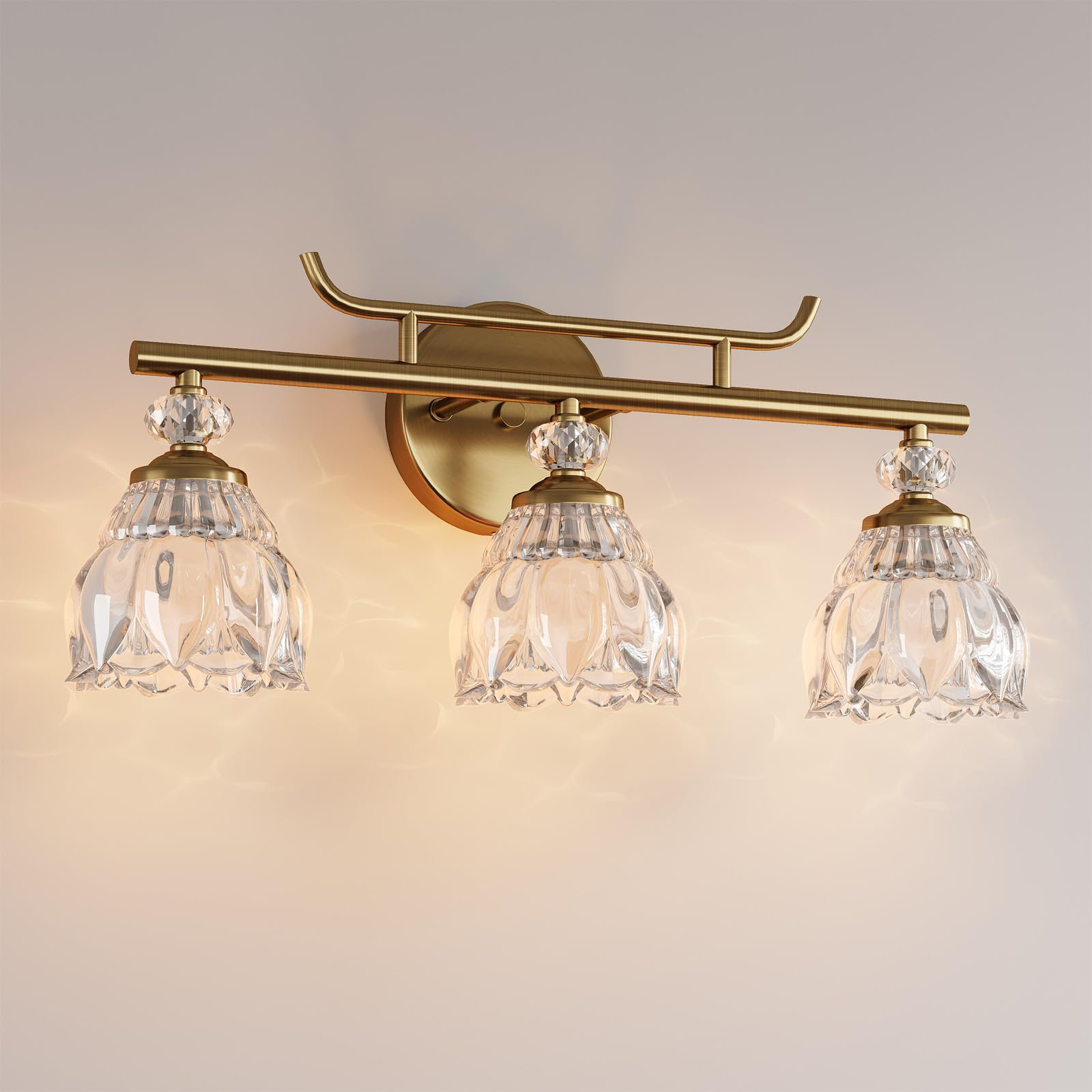 Rosdorf Park Vintage 3-Light Bathroom Vanity Light Fixture, Brushed ...