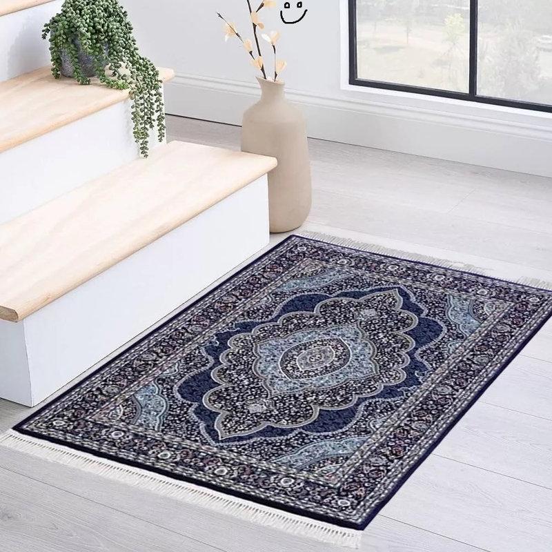 Floral Indoor Doormat, Blue