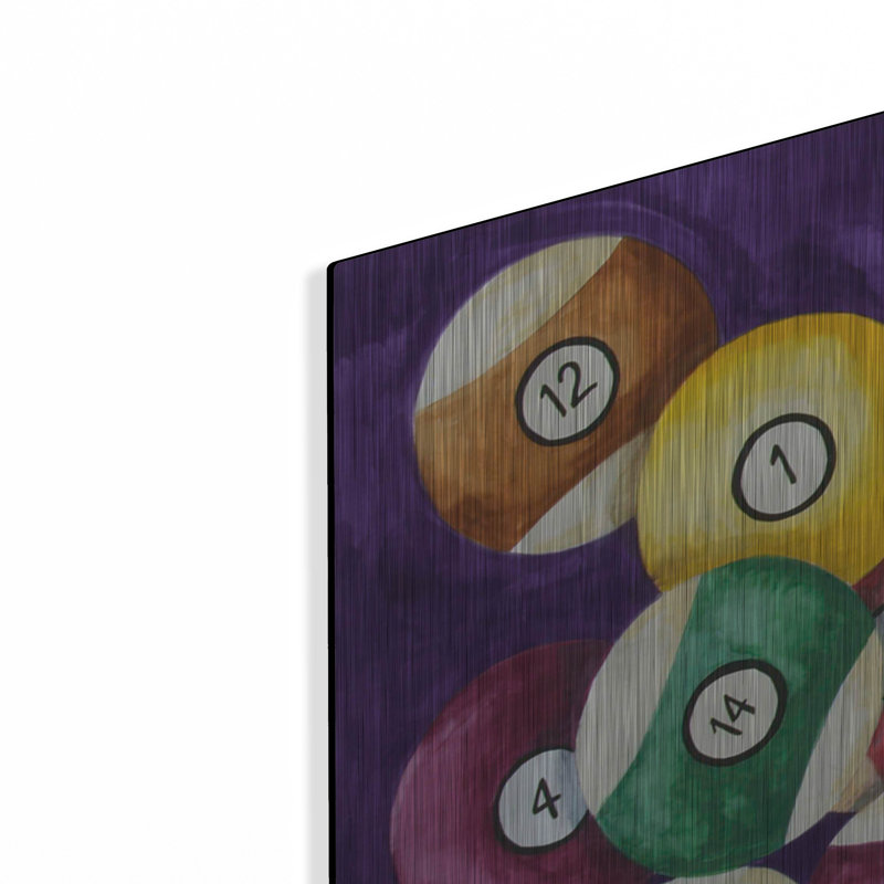 Art mural en métal Latitude Run® «Billiard Balls» par Andrea Strongwater, H 24 po x l 48 po