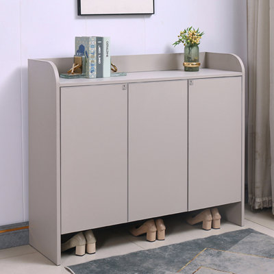 Rangement à chaussures en aluminium gris clair