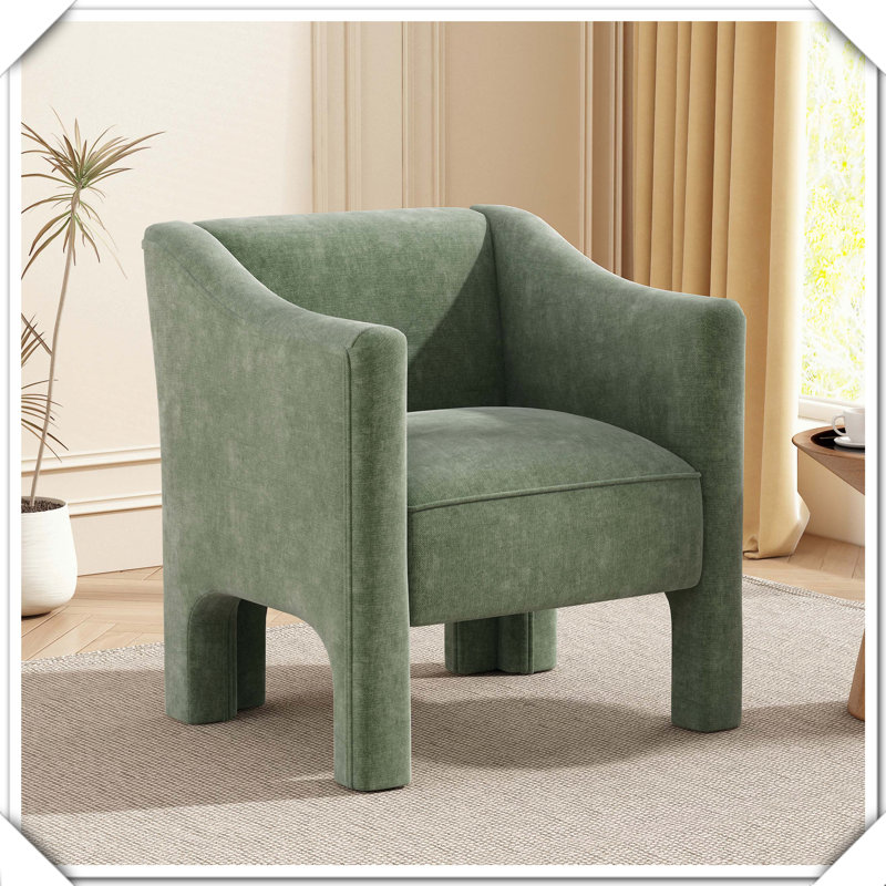 Fauteuil demi-tonneau de salon moderne, Vert