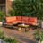 Hubhalsun Modern Outdoor Sectional Sofa Set with Teak Accents, L-Shaped Patio Conversation Set with Thick Cushions & Coffee Table, Weather-Resistant Metal Frame Patio Furniture for Backyard, Deck, Porch, Orange-1889693018