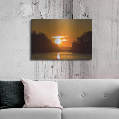  «Sunlit Passage» par Chuck Burdick, art mural en métal, 36 po x 24 po