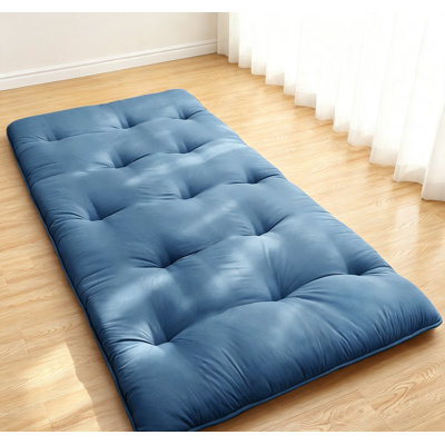 Futon Floor Mattress, Japanese Tatami Bed with 4-Inch High-Density Foam Ergonomic Space-Saving Design for Guest Room, Dorm, RV Camping