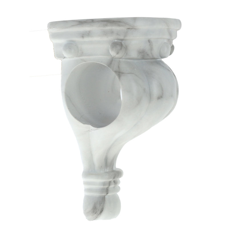 Support de rideau 3,5 po Calera, Marbre blanc