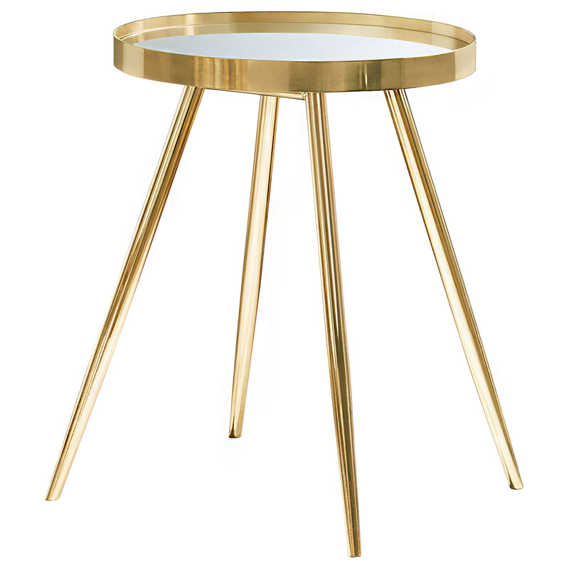 Round Mirror Top End Side Table