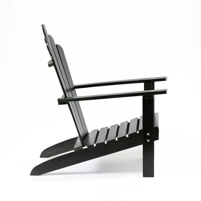 Chaise Adirondack en bois massif Ivania, Vert foncé