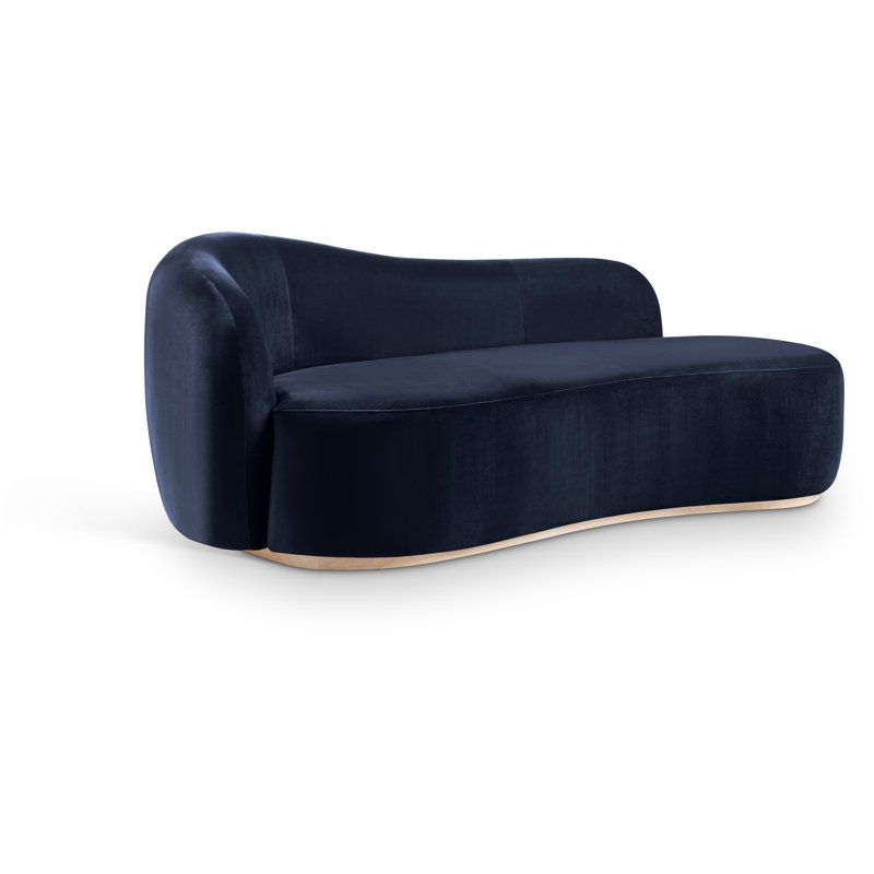 Chaise rembourrée en velours Gustavo, Velours marine