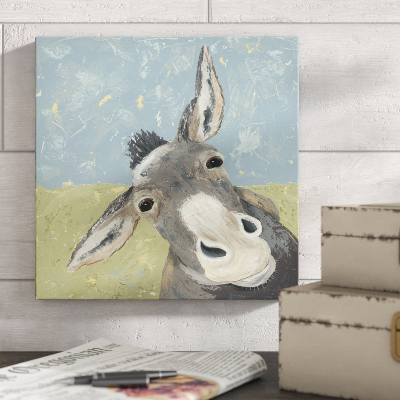 Farm Life-Mule 1 Piece Painting, 30cm H x 30cm W, Wrapped Canvas