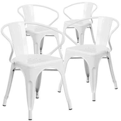 Chaise intérieure / extérieure en métal Joubert de qualité commerciale avec accoudoirs