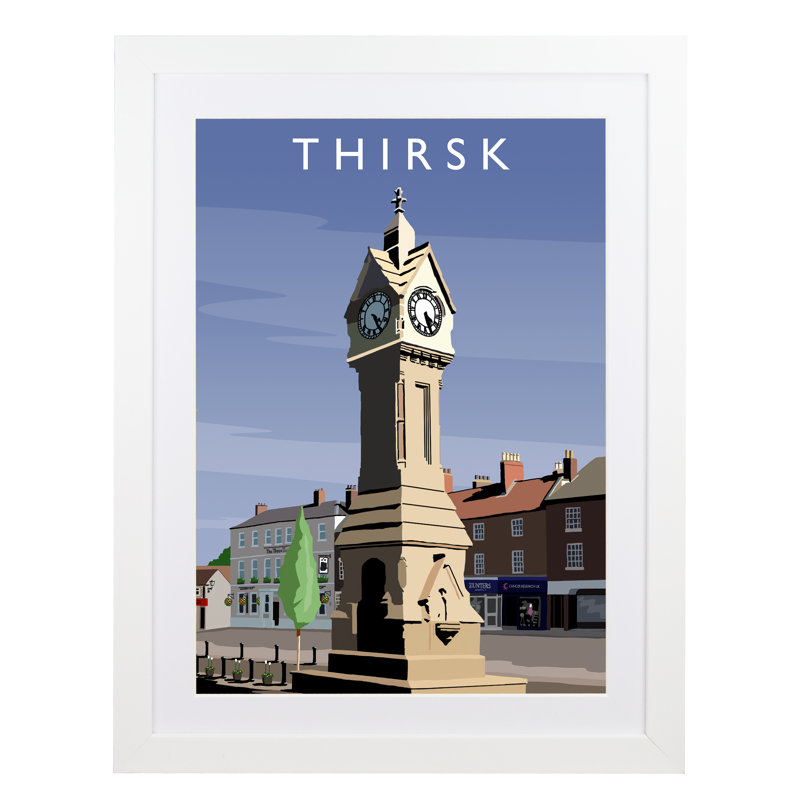 Thirsk 2 Portrait - Print, 40cm H x 30cm W x 3cm D, White Framed