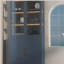 Garde-manger de 76,75 po de hauteur avec portes en verre, vitrine en acier avec verre à 3 côtés et lumières DEL, vitrine avec rangement-687389284