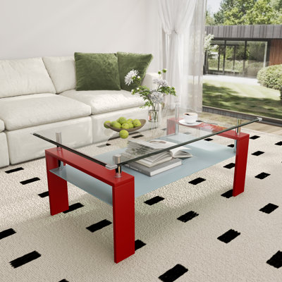 Perla Glass Top Single Coffee Table