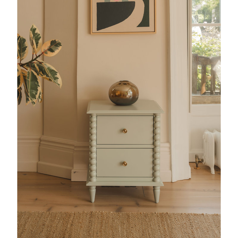 Bedside Table, Pale Olive