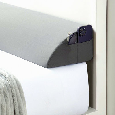 SleepWell Headboard Gap Pillow - Triangle Bed Wedge with Side Pockets | Mattress Gap Filler for Better Sleep | Size 10 | Headboard Wedge Pillow for Sleeping