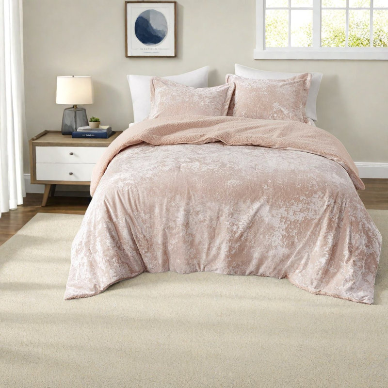Ensembles de literie de luxe luxueux, velours de polyester écrasé, sherpa confortable pour une maison moderne