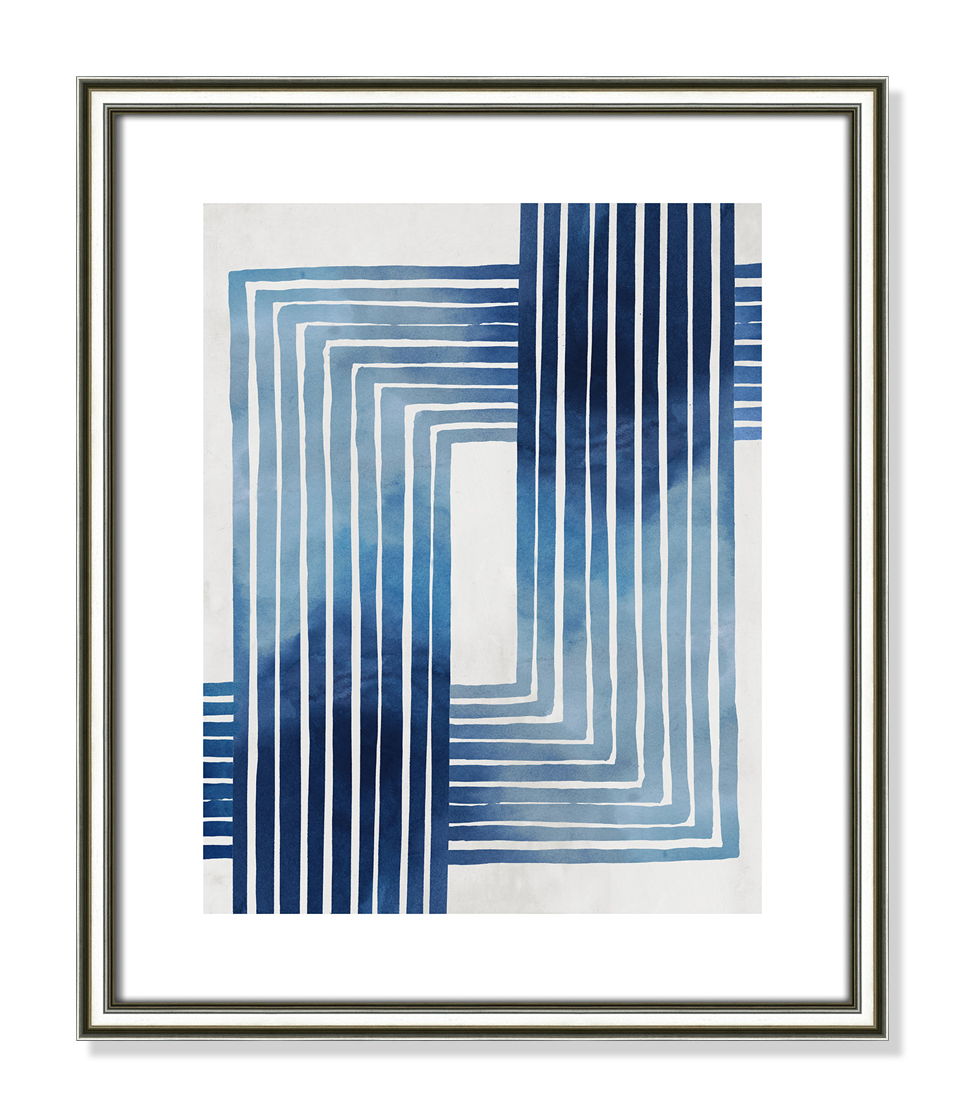 Lanny "In Unison" Painting by Eva Watts, Silver Framed Paper, 19" H x 16" W x 0.88" D