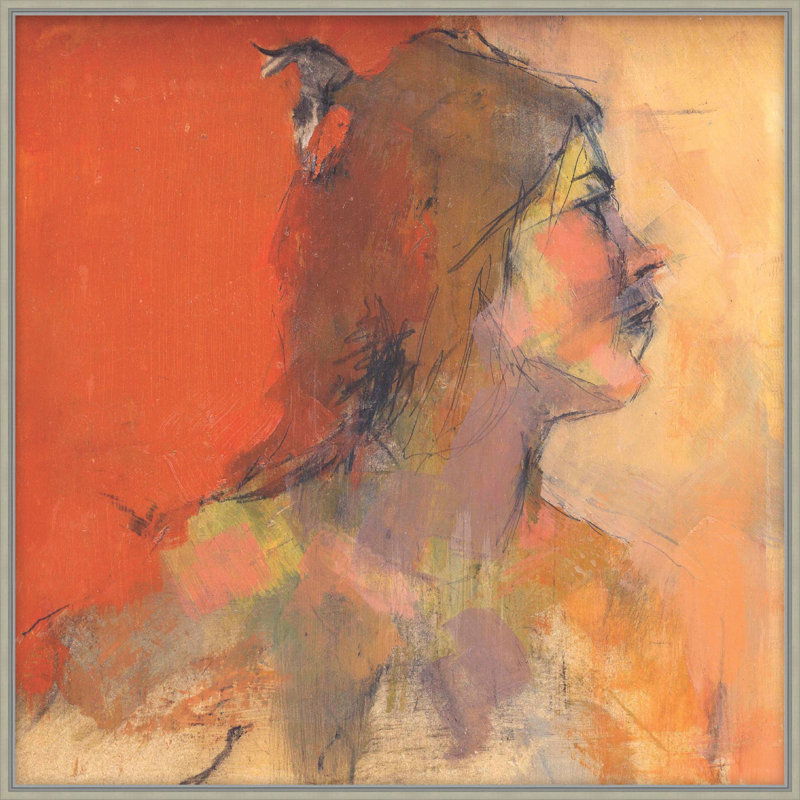 Girl In Orange 1 Print, 34.25" H x 34.25" W