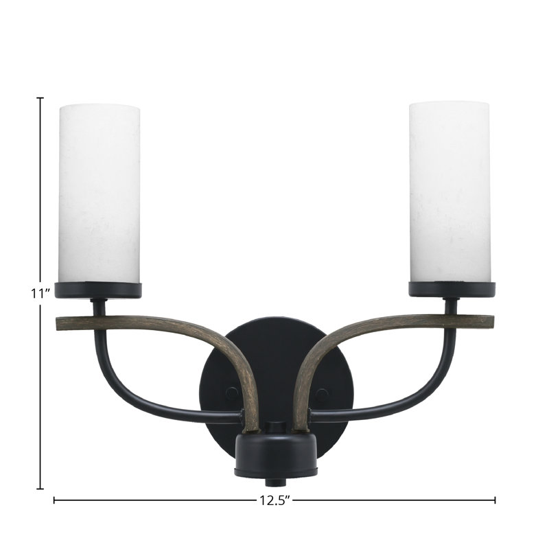Barre d'éclairage de salle de bain 2 lumières Ariyel, Noir