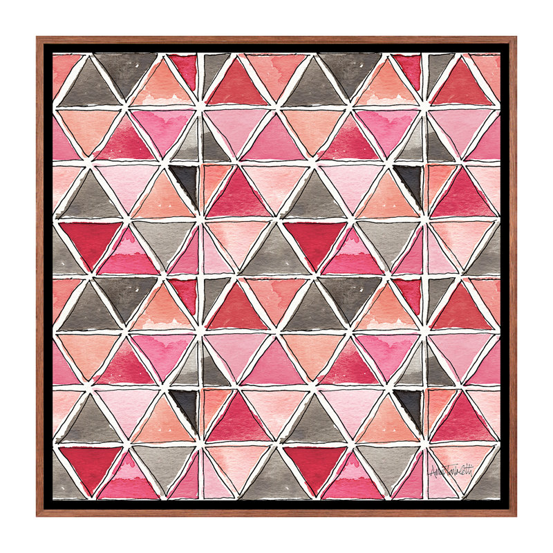 « chic accents pattern », art, Toile avec cadre en bois classique, H 18 po x l 18 po x P 1,5 po