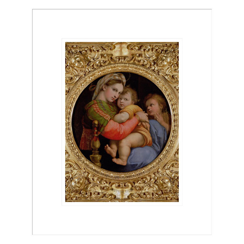 «The Madonna of the Chair» par Raphael, impression giclée sur cadre, H 16,75 po x l 13,55 po
