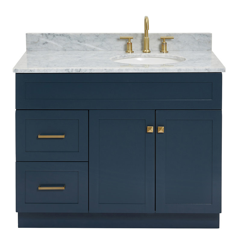 Meuble-lavabo simple 43 po Partham, Bleu minuit